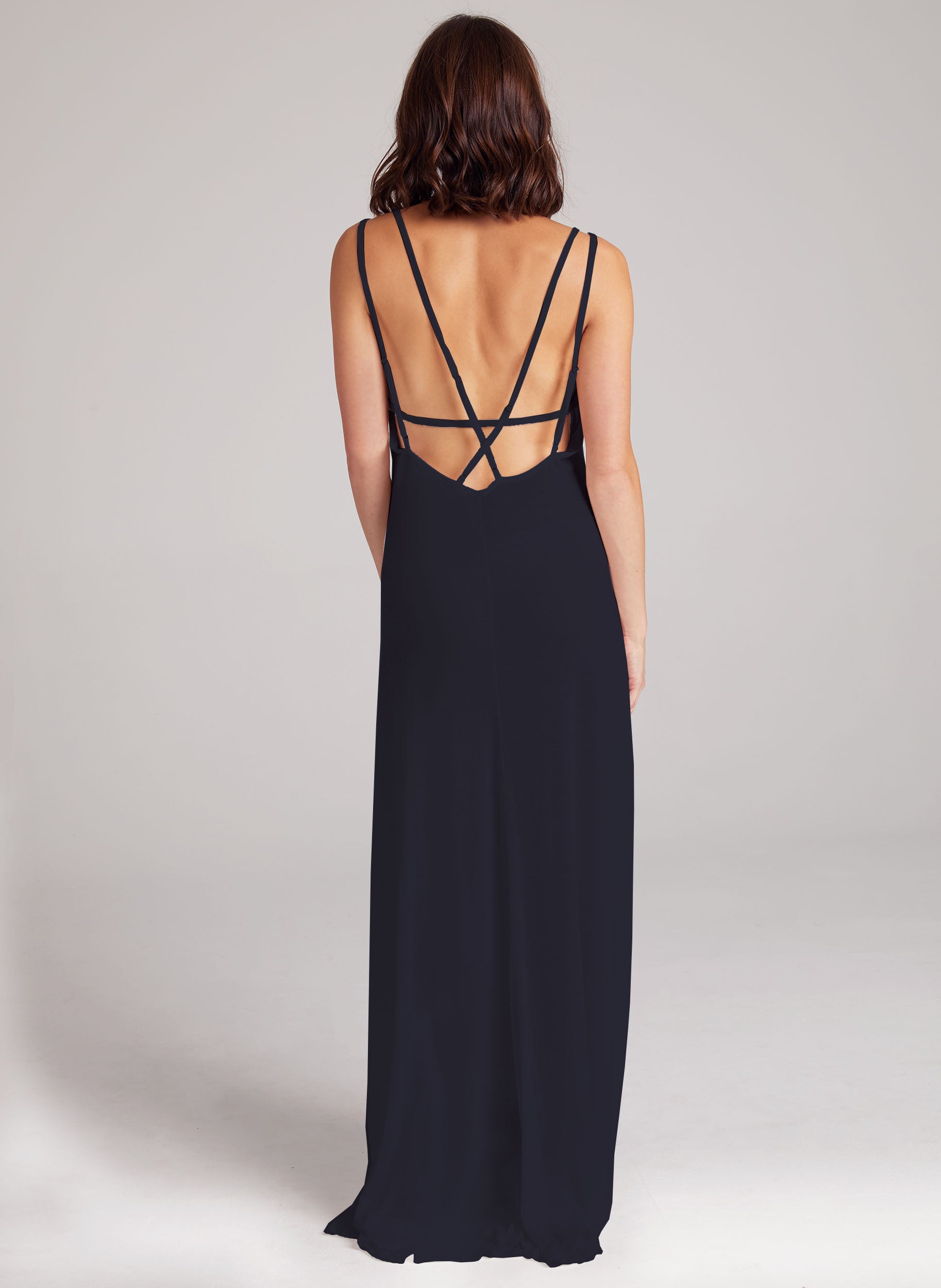 SUSTAINABLE SHEER MAXI DRESS WITH STRAPPY BACK AND FLOWING SKIRT IN MULTIPLE LENGTHS